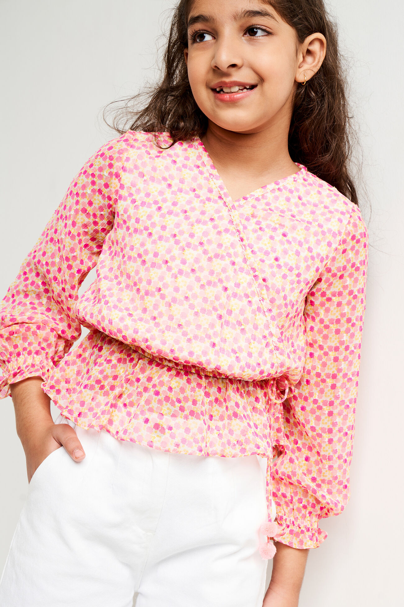 Pink Solid Flared Top, Pink, image 3